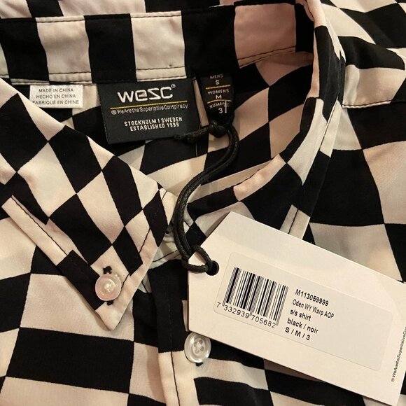 WESC Unisex Button Up Oden WY Warp AOP Shirt - NWT - Picture 5 of 6